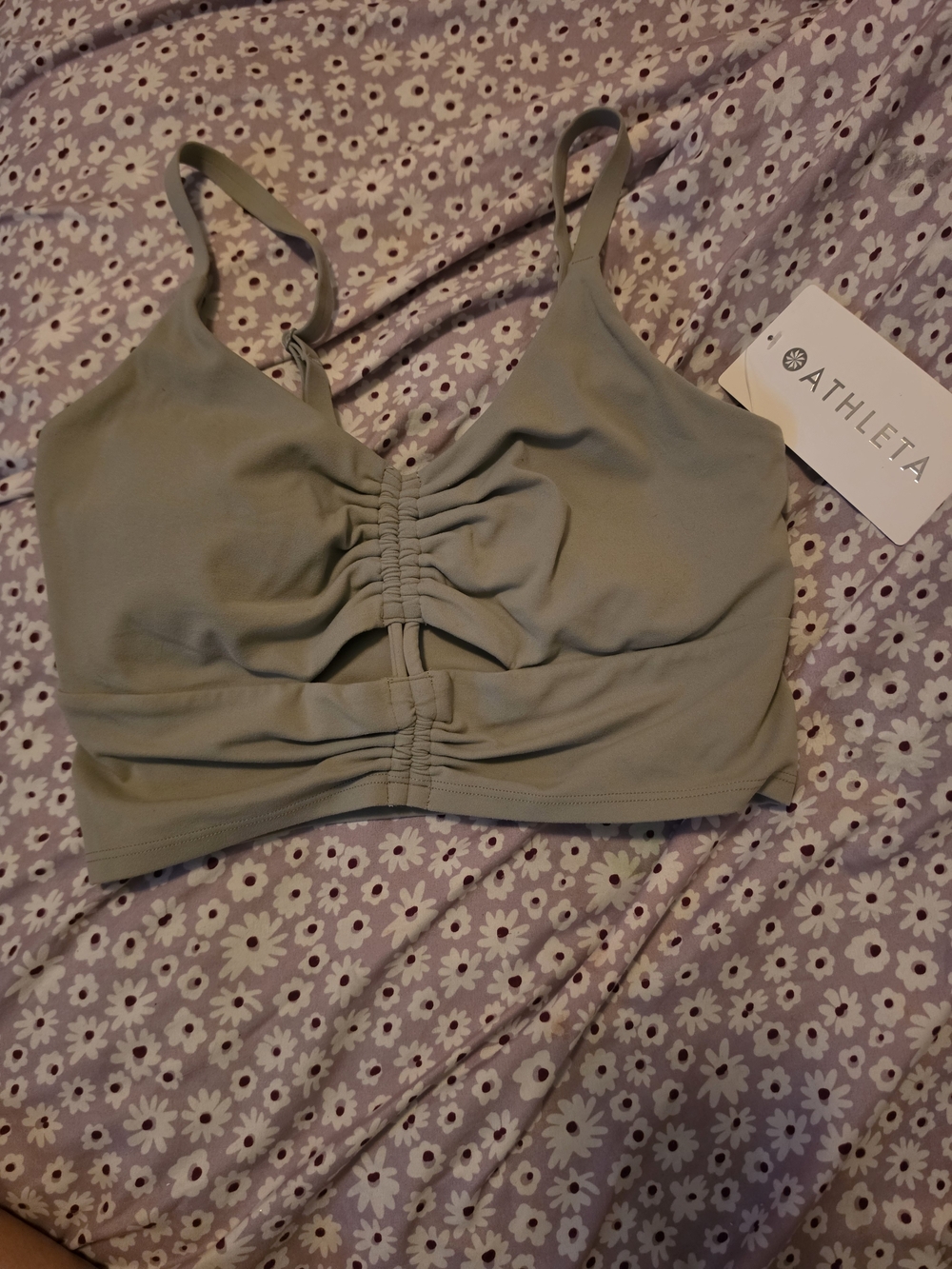 Athleta With Ease Cut Out Tank Green XS